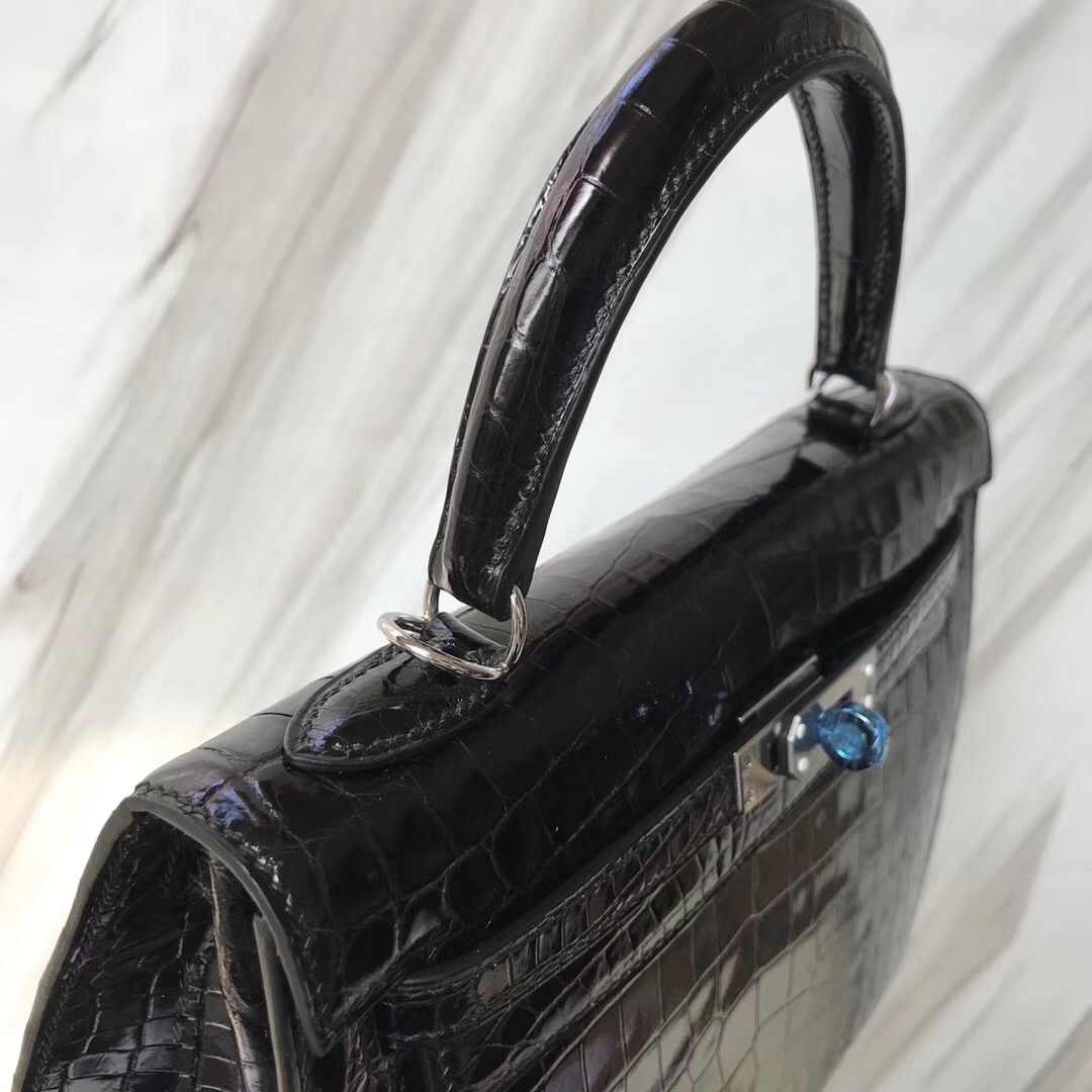 Hermès handbag Kelly 25cm 尼羅鱷魚 Shiny nilo crocodile CK89黑色Noir