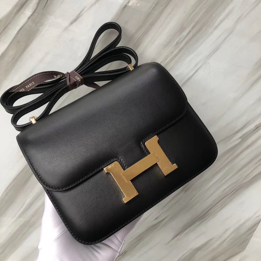 臺灣臺中Hermes Constance Price 19cm CK89黑色 Noir Swift calfskin 金扣