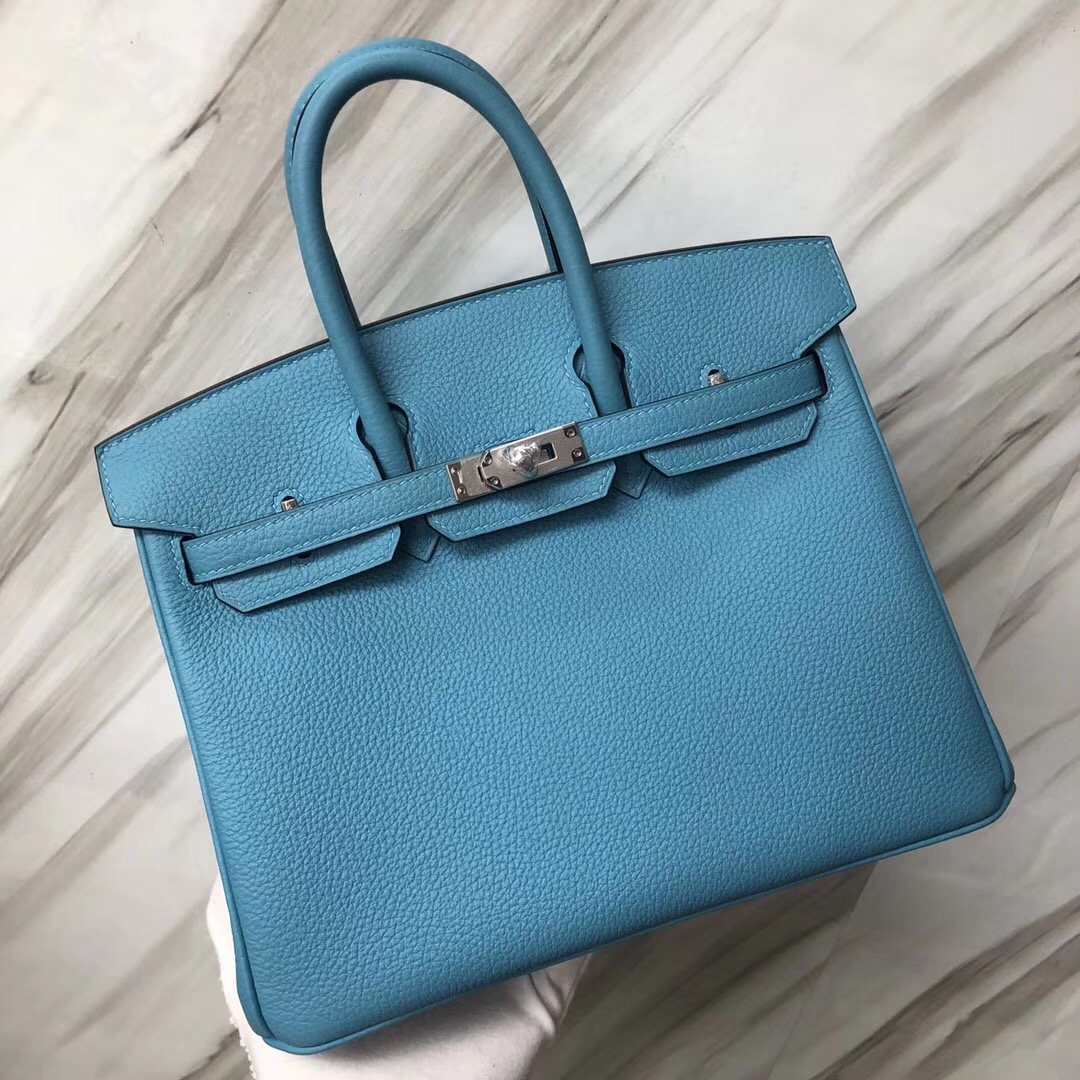 Taiwan Hermes Birkin Bag 25cm P3北方藍 Blue de nord Togo小牛皮