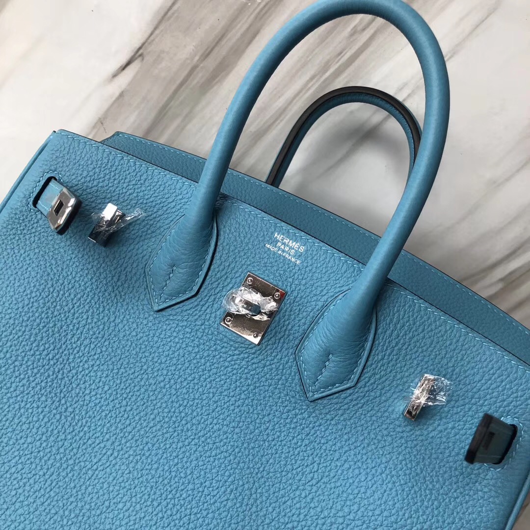 Taiwan Hermes Birkin Bag 25cm P3北方藍 Blue de nord Togo小牛皮