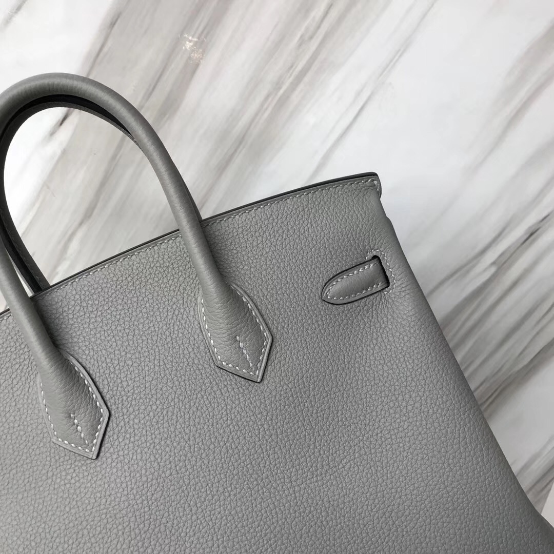 Hong Kong Hermes Birkin Bag 25cm 4Z海鷗灰gris mouette Togo皮