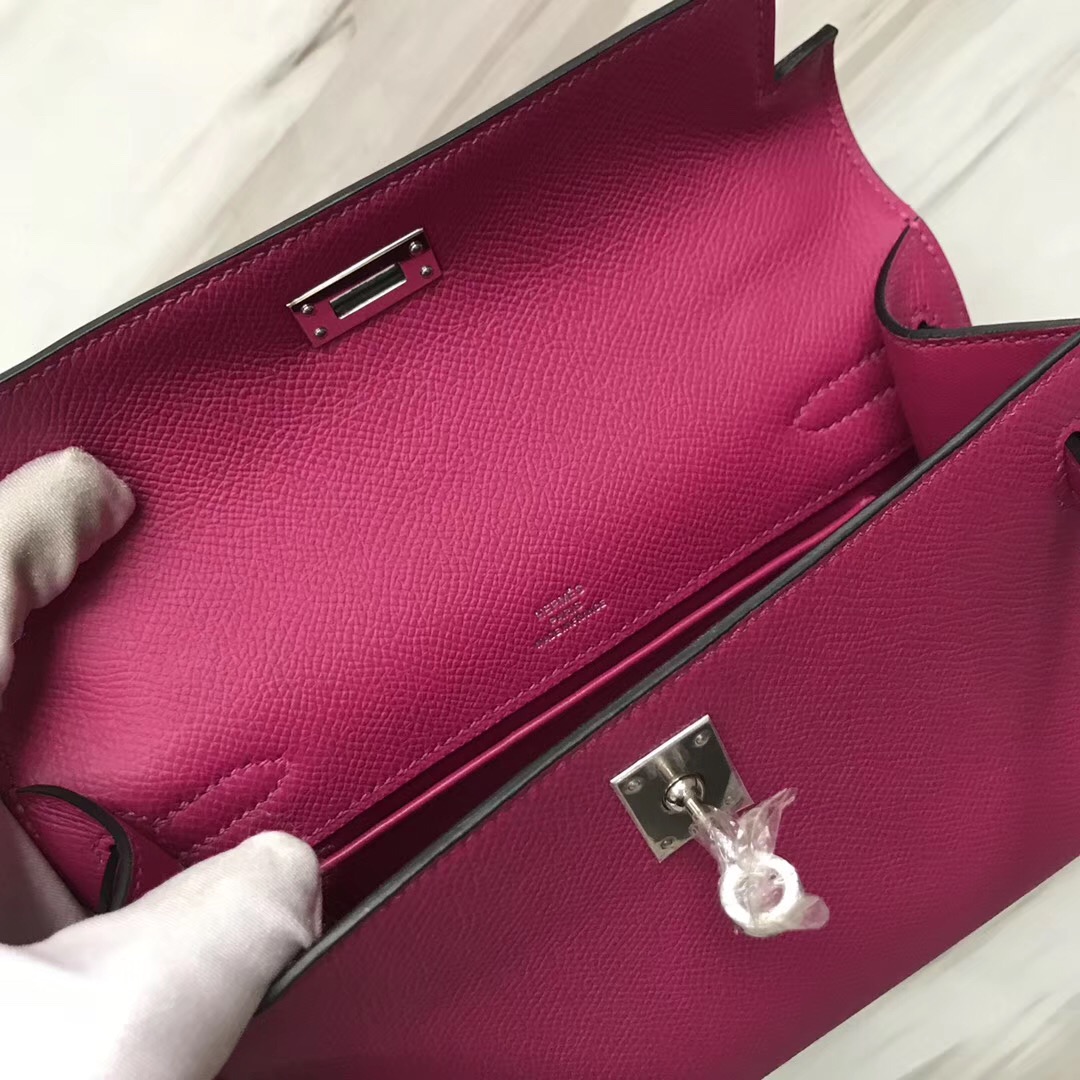 U.S.A Hermes mini Kelly Pochette 壹代Epsom L3玫瑰紫 Rose Purple