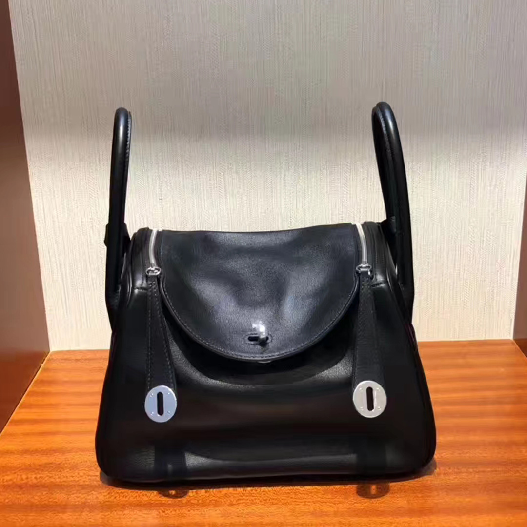 Hong Kong Hermes Lindy CK89黑色 Noir 26cm Swift牛皮 銀扣