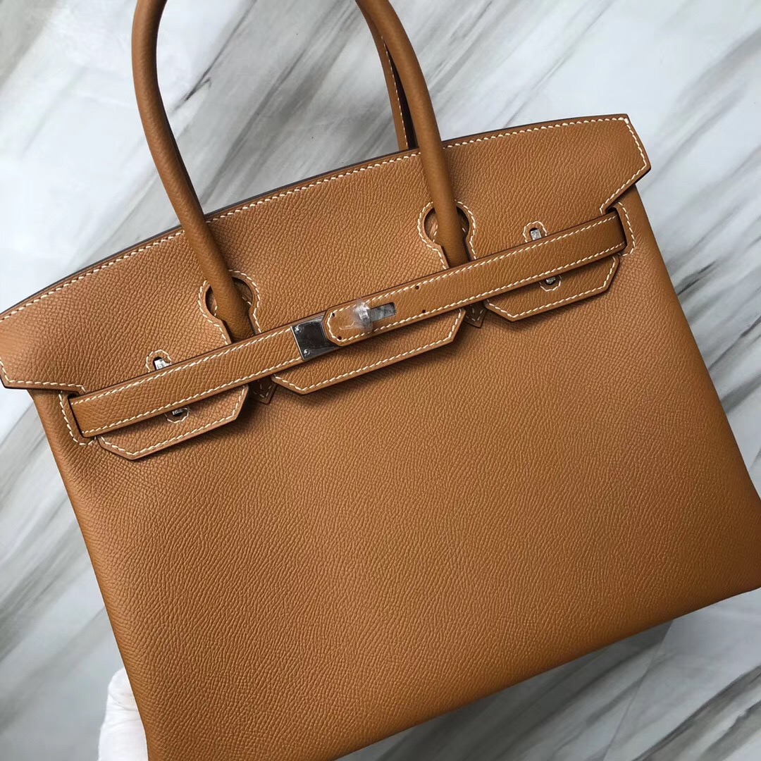 愛馬仕美國官網 USA Hermes Birkin Bag 30cm 1H toffee 太妃糖 Epsom