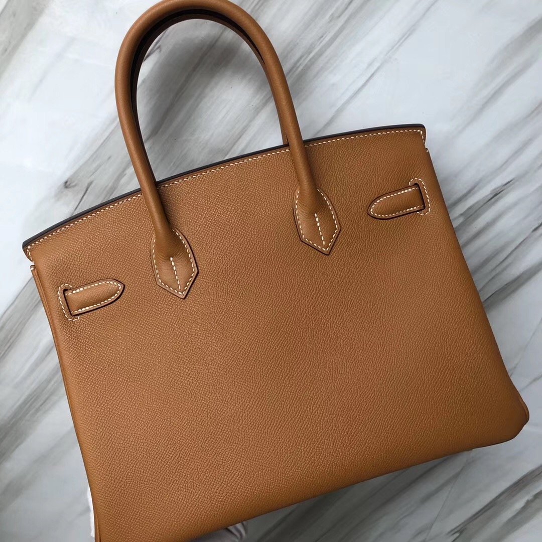 愛馬仕美國官網 USA Hermes Birkin Bag 30cm 1H toffee 太妃糖 Epsom