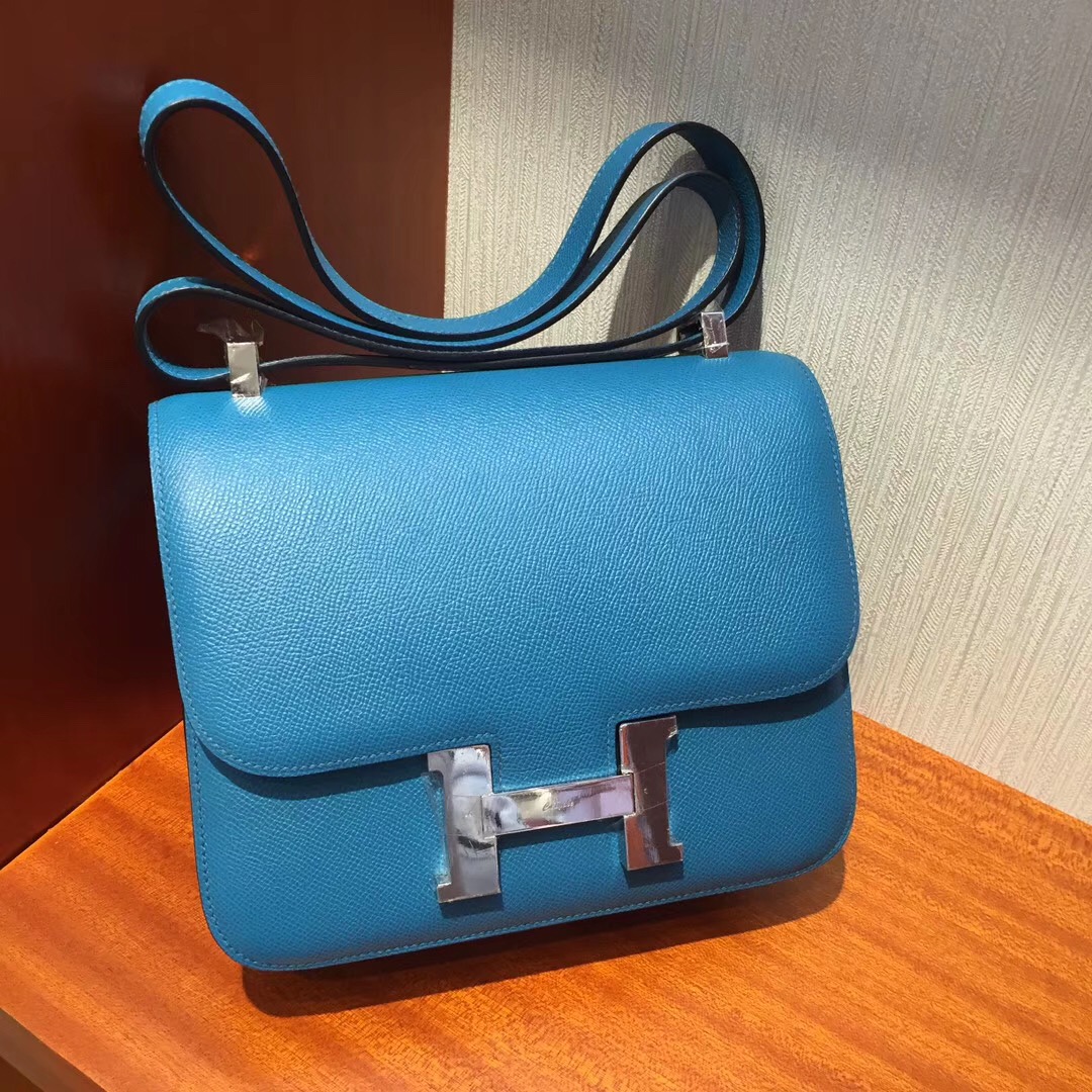 Hong Kong Hermes Constance 24 Epsom 7W伊茲密爾藍 Blue izmir 銀扣