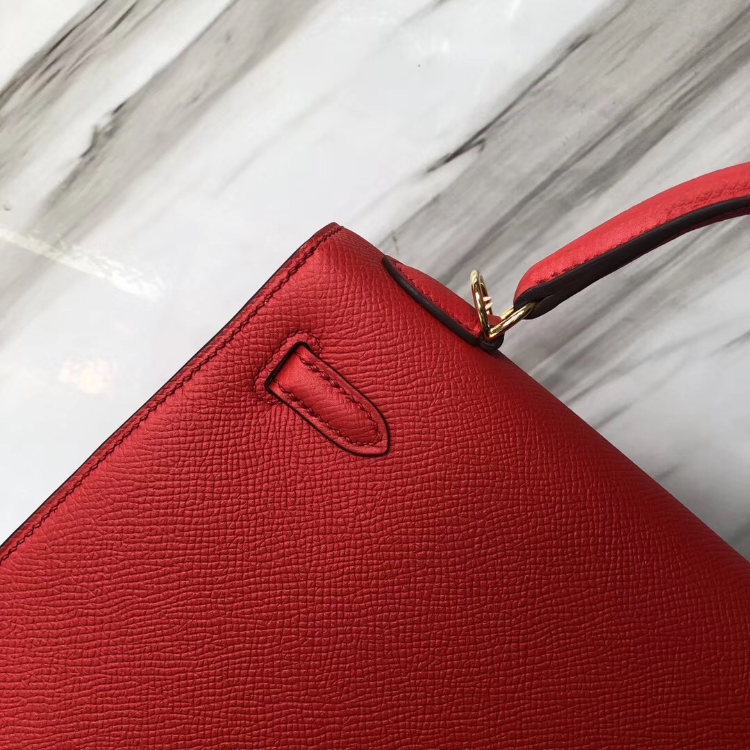 愛馬仕新加坡專賣店Hermes Kelly 25cm S3心紅色 Rose de coeur Epsom