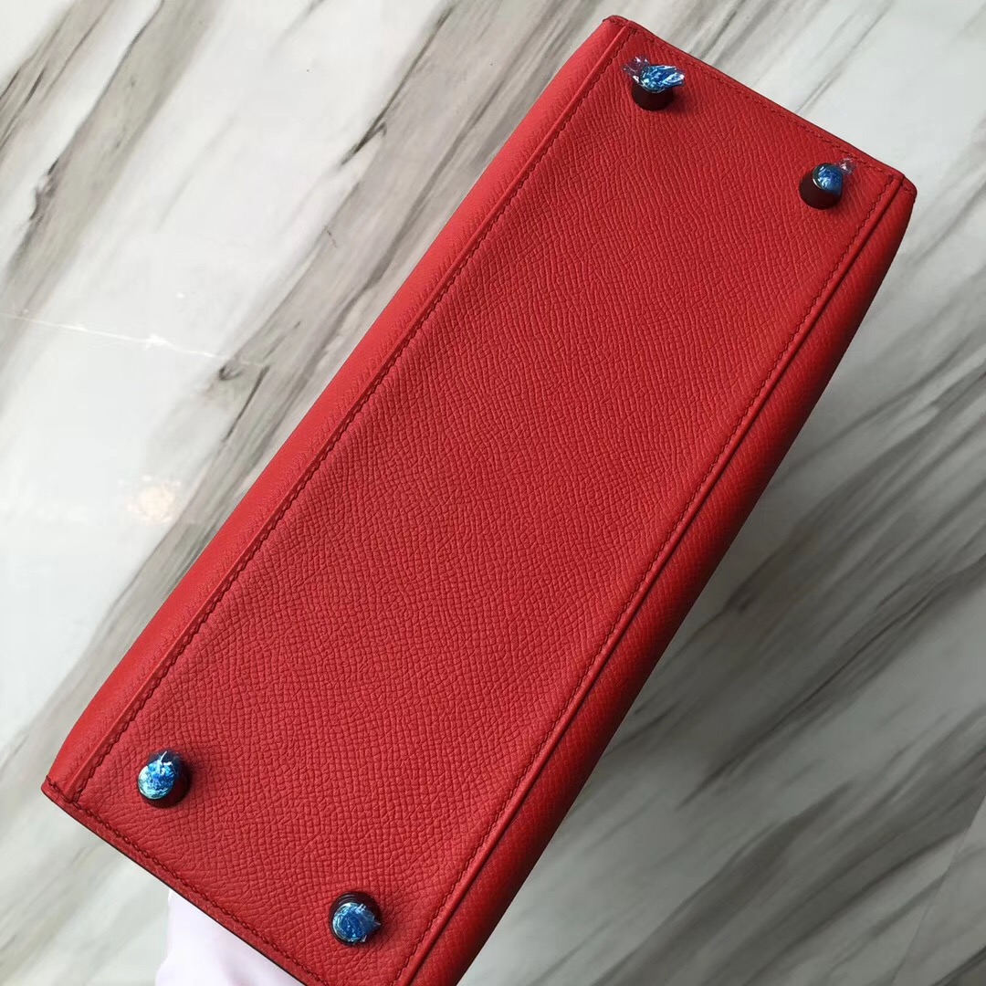 愛馬仕新加坡專賣店Hermes Kelly 25cm S3心紅色 Rose de coeur Epsom