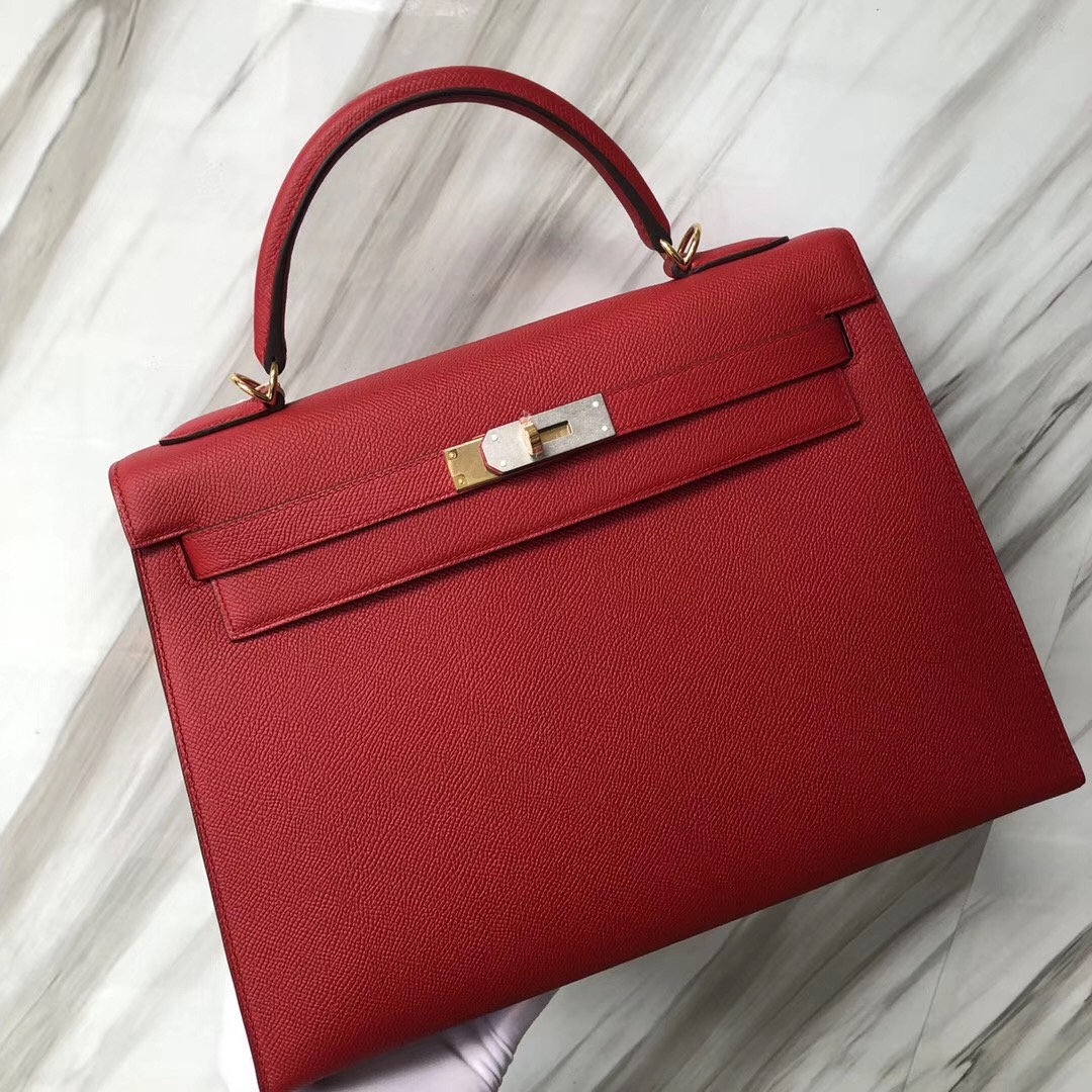 Singapore Hermes Kelly Bag 32cm Epsom Q5國旗紅 Rouge Casaque