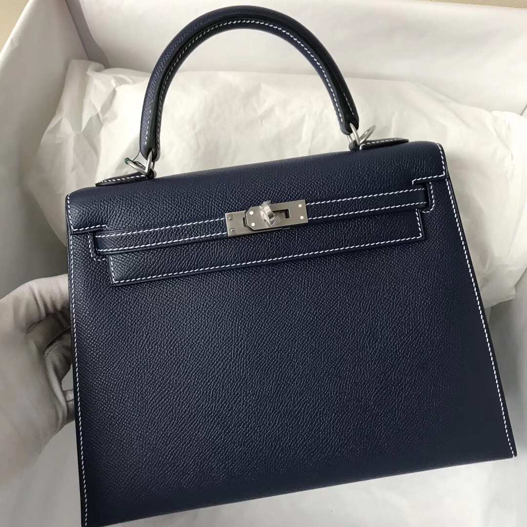 Hermes Kelly Bag 25cm Epsom 73深海藍Blue indgo/靛藍色Blue Indgo