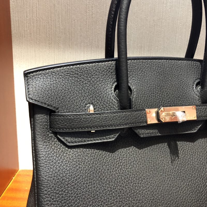 Hong Kong Hermes Birkin Bag 30cm Togo小牛皮 CK89黑色 玫瑰金