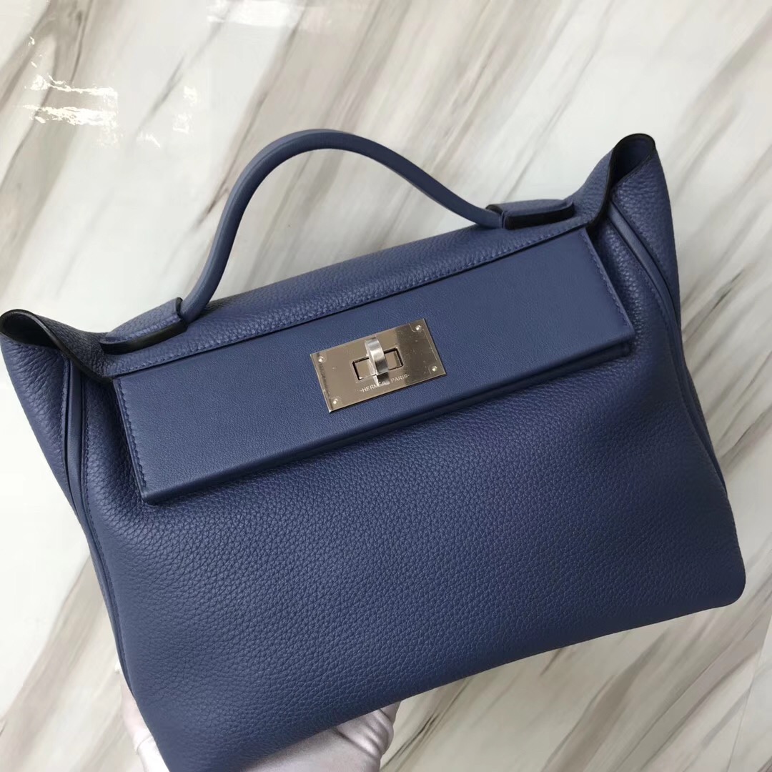 愛馬仕2018年新款 Hermès kelly2424 price 29cm 7E明藍色 Blue Brighton