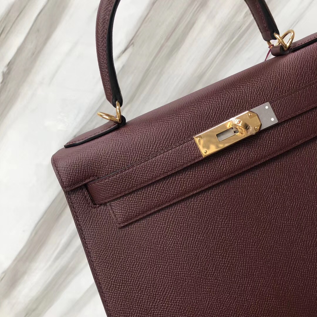 愛馬仕臺南專賣店 Hermes Kelly Bag 28 Epsom CK55爱马仕红 Rouge H 金扣