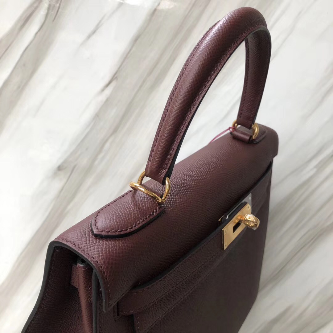 愛馬仕臺南專賣店 Hermes Kelly Bag 28 Epsom CK55爱马仕红 Rouge H 金扣