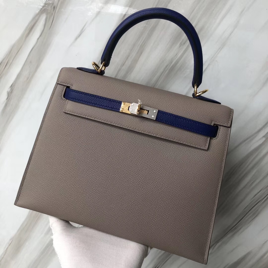 Hermes Kelly Bag 28cm M8 Gris Asphalte 瀝青灰/7T Blue Htdra 電光藍