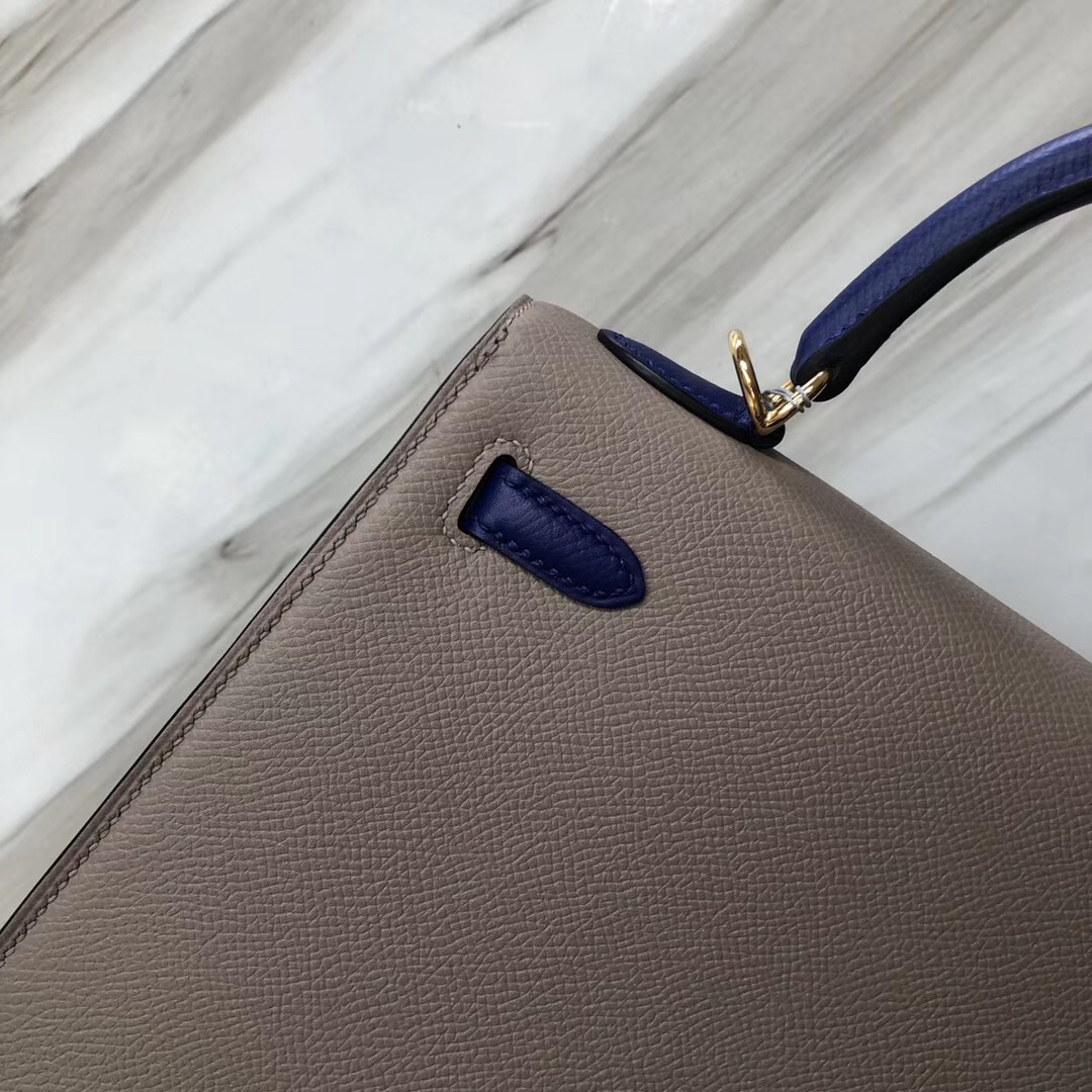 Hermes Kelly Bag 28cm M8 Gris Asphalte 瀝青灰/7T Blue Htdra 電光藍