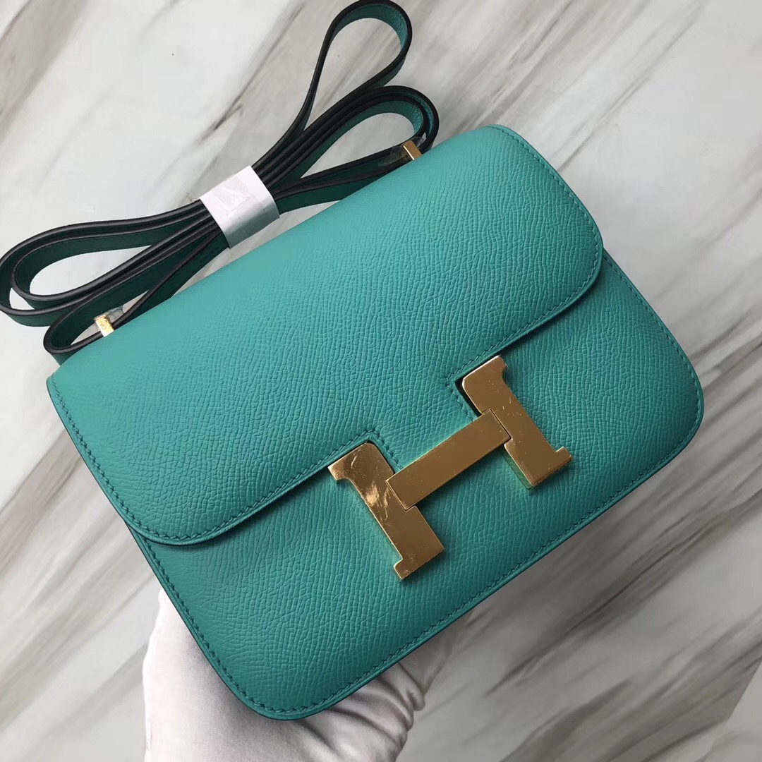 Hermes Constance 19cm 空姐包 1U維羅納綠 Vert verone Epsom 皮