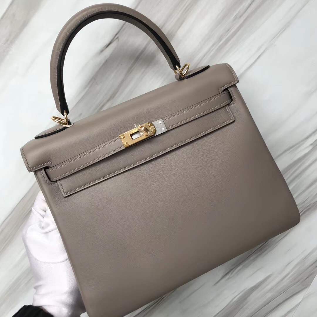 Hermès Kelly Bags 25CM images M8瀝青灰 Griss Asphalte Swift calfskin