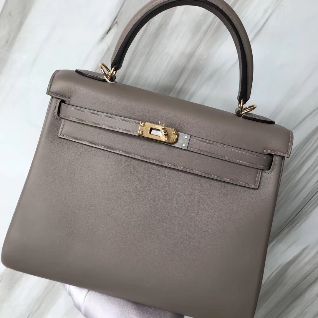 Hermès Kelly Bags 25CM images M8瀝青灰 Griss Asphalte Swift calfskin