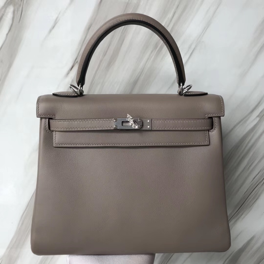 Hermès Kelly Bags 25 images M8瀝青灰 Griss Asphalte Swift calfskin 銀扣