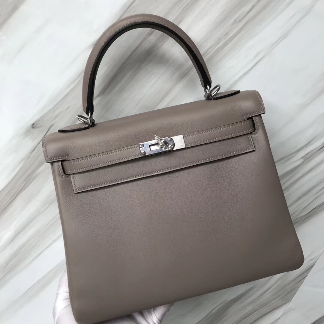 Hermès Kelly Bags 25 images M8瀝青灰 Griss Asphalte Swift calfskin 銀扣