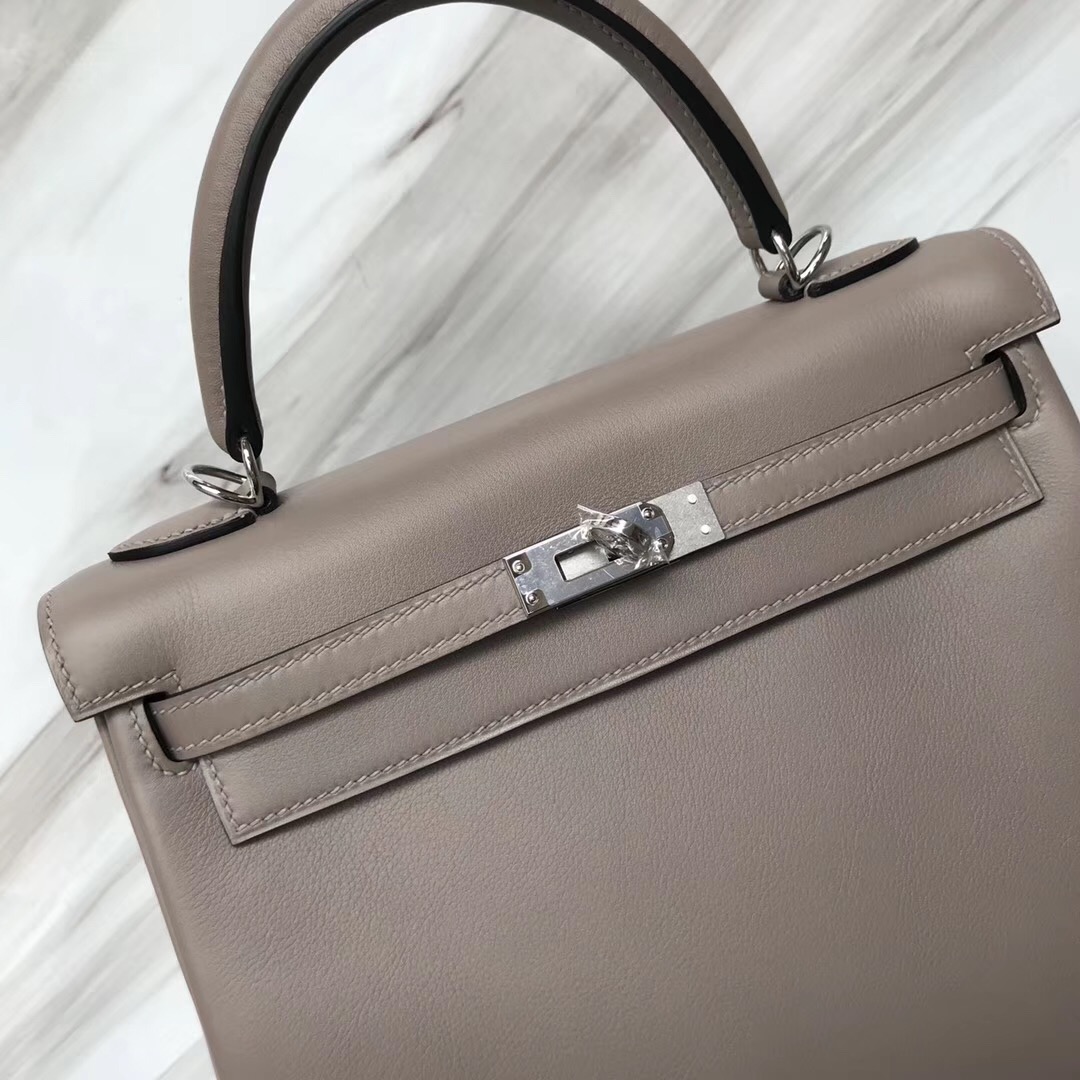 Hermès Kelly Bags 25 images M8瀝青灰 Griss Asphalte Swift calfskin 銀扣