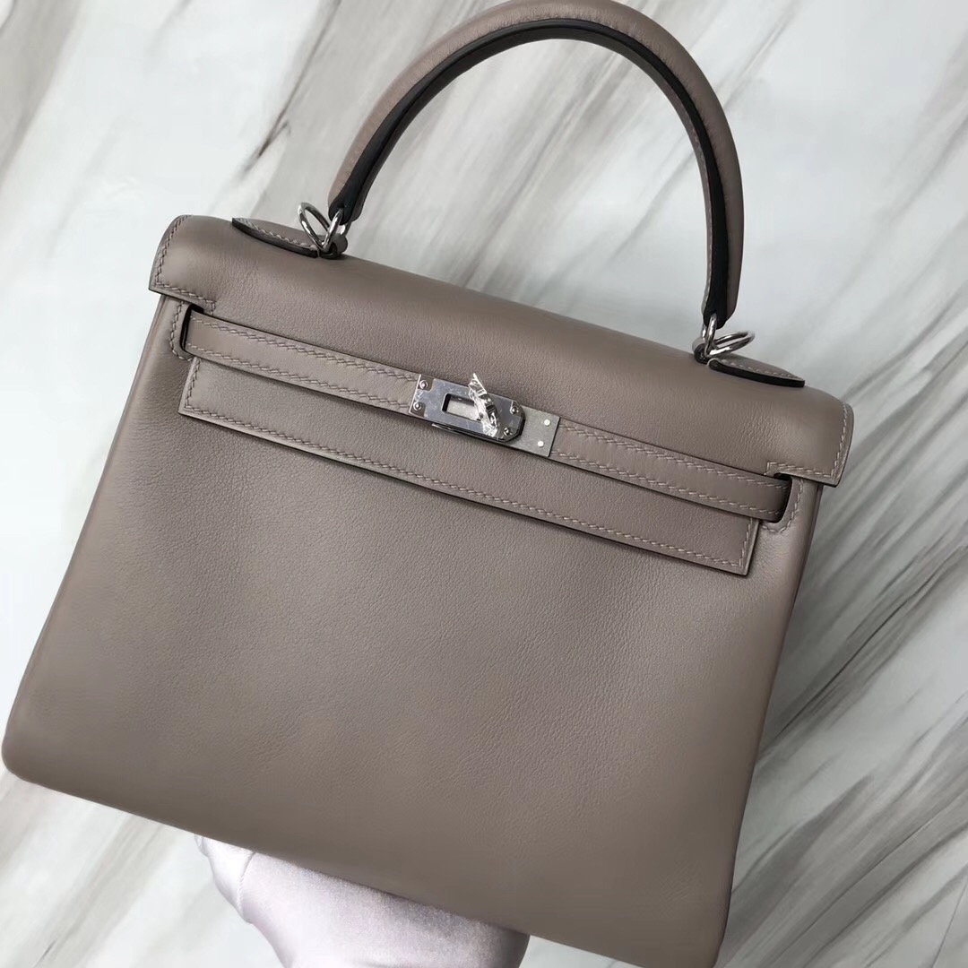 Hermès Kelly Bags 25 images M8瀝青灰 Griss Asphalte Swift calfskin 銀扣