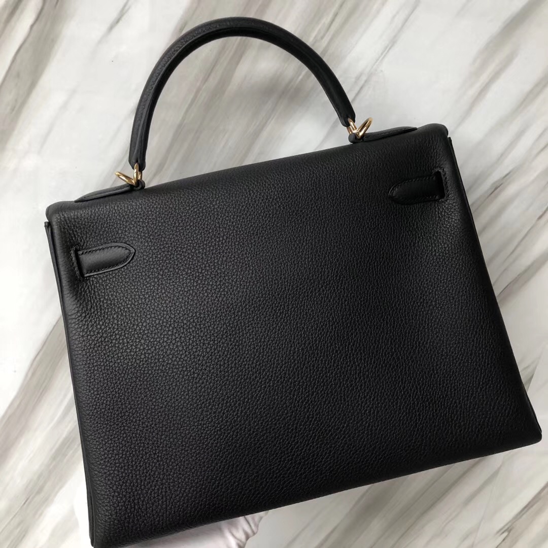 愛馬仕澳門四季名店專賣店 Hermes Kelly Bag 32 CK89黑色 Noir Togo皮