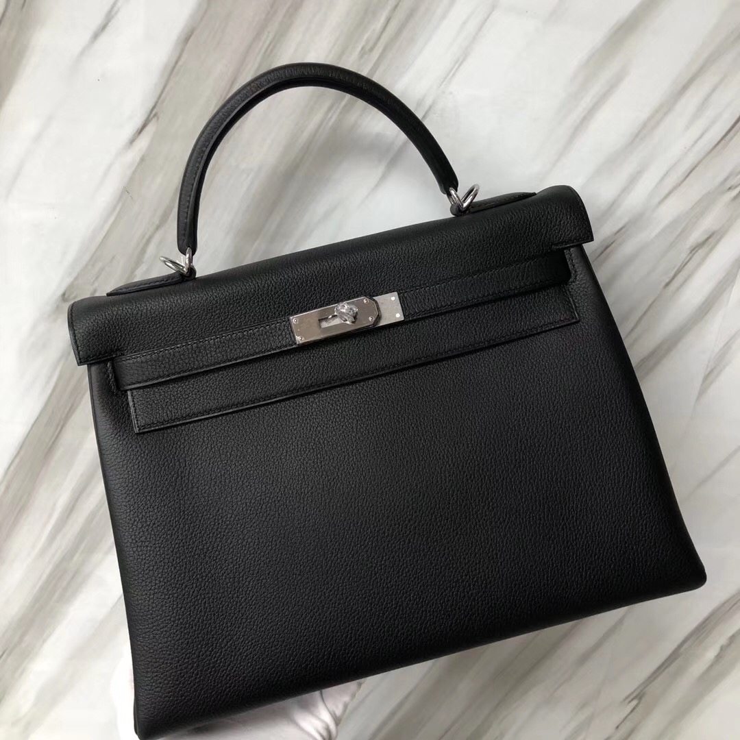 愛馬仕澳門壹號廣場專賣店 Hermes Kelly 32cm CK89黑色 Noir Togo皮