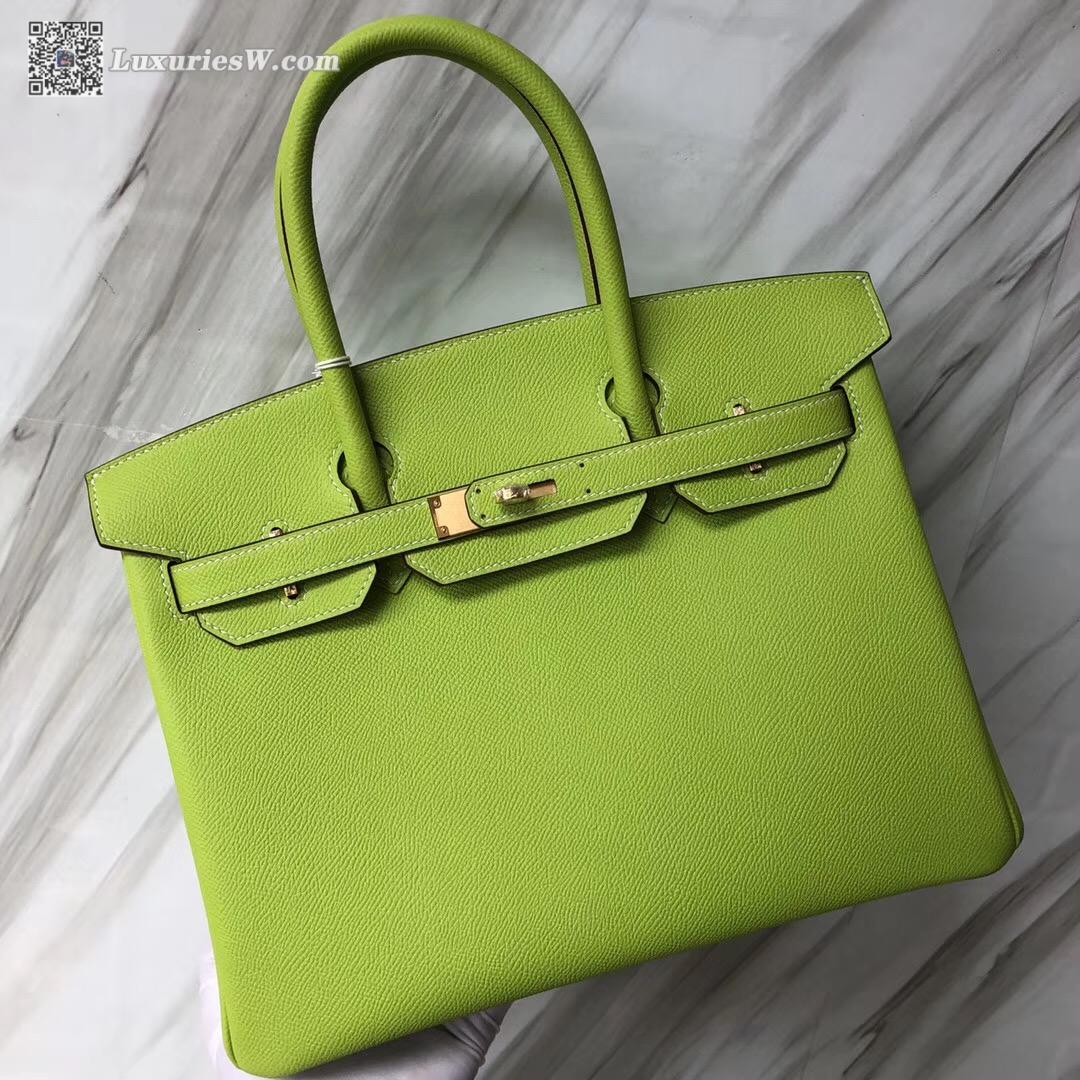 Hermes HSS Birkin 30cm Epsom 6R Kiwf奇異果綠 內拼2Q英國綠 Vert Amclais