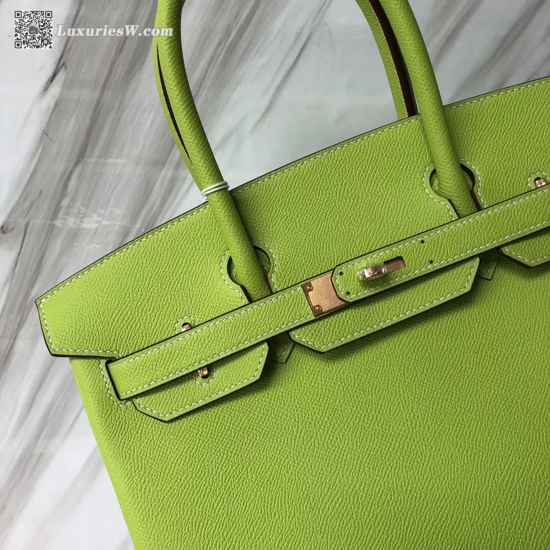 Hermes HSS Birkin 30cm Epsom 6R Kiwf奇異果綠 內拼2Q英國綠 Vert Amclais