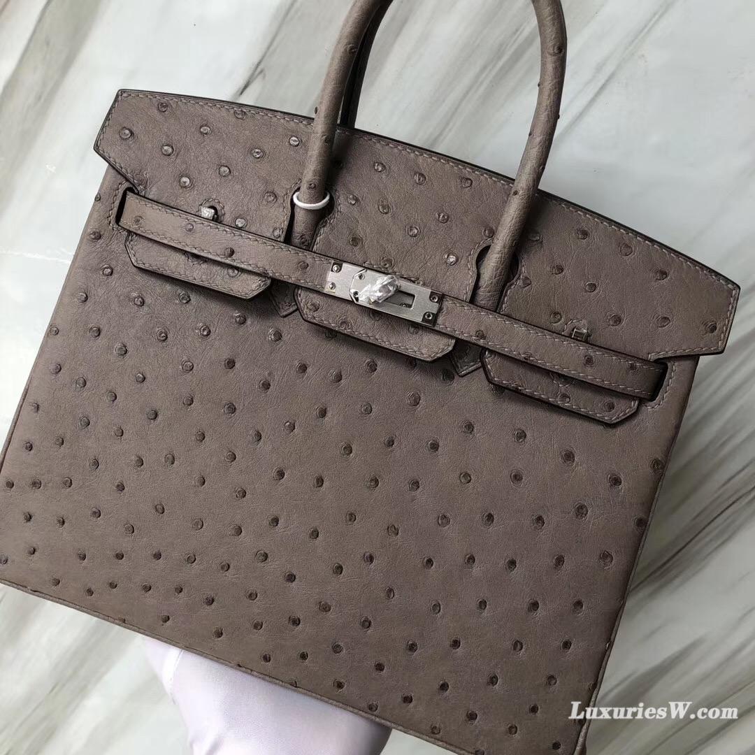 Hermes birkin bag 25cm price m8瀝青灰 Griss Asphalte Ostrich鴕鳥皮