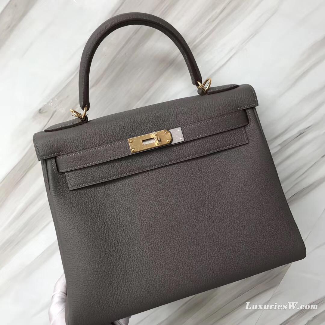 愛馬仕2019刻印D刻 Hermes 8F錫器灰 Etain Kelly 28 Togo小牛皮