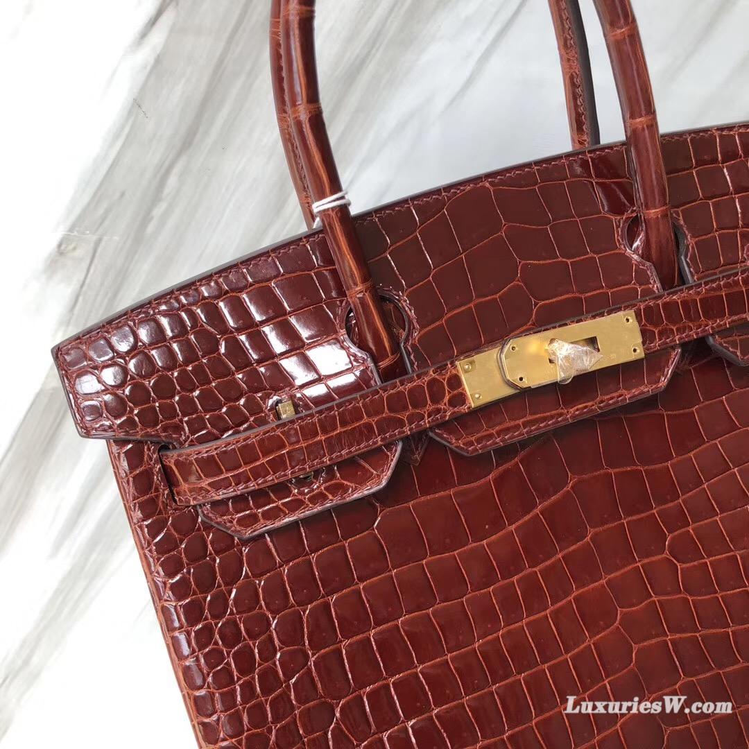 Hermes Birkin bag 30cm CC31蜜糖棕色 Miel HCP 倒V野生灣鱷alligator crocodile