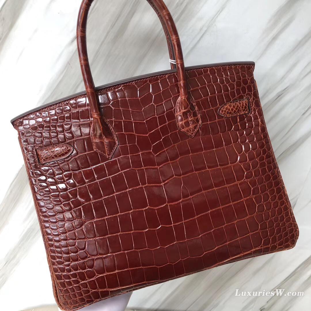 Hermes Birkin bag 30cm CC31蜜糖棕色 Miel HCP 倒V野生灣鱷alligator crocodile