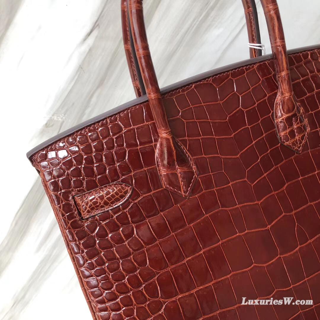 Hermes Birkin bag 30cm CC31蜜糖棕色 Miel HCP 倒V野生灣鱷alligator crocodile