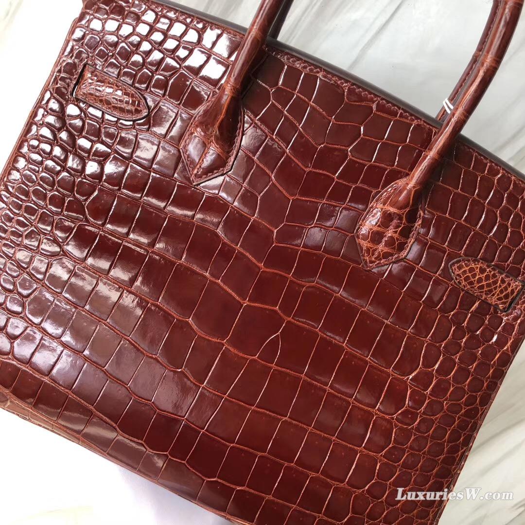 Hermes Birkin bag 30cm CC31蜜糖棕色 Miel HCP 倒V野生灣鱷alligator crocodile