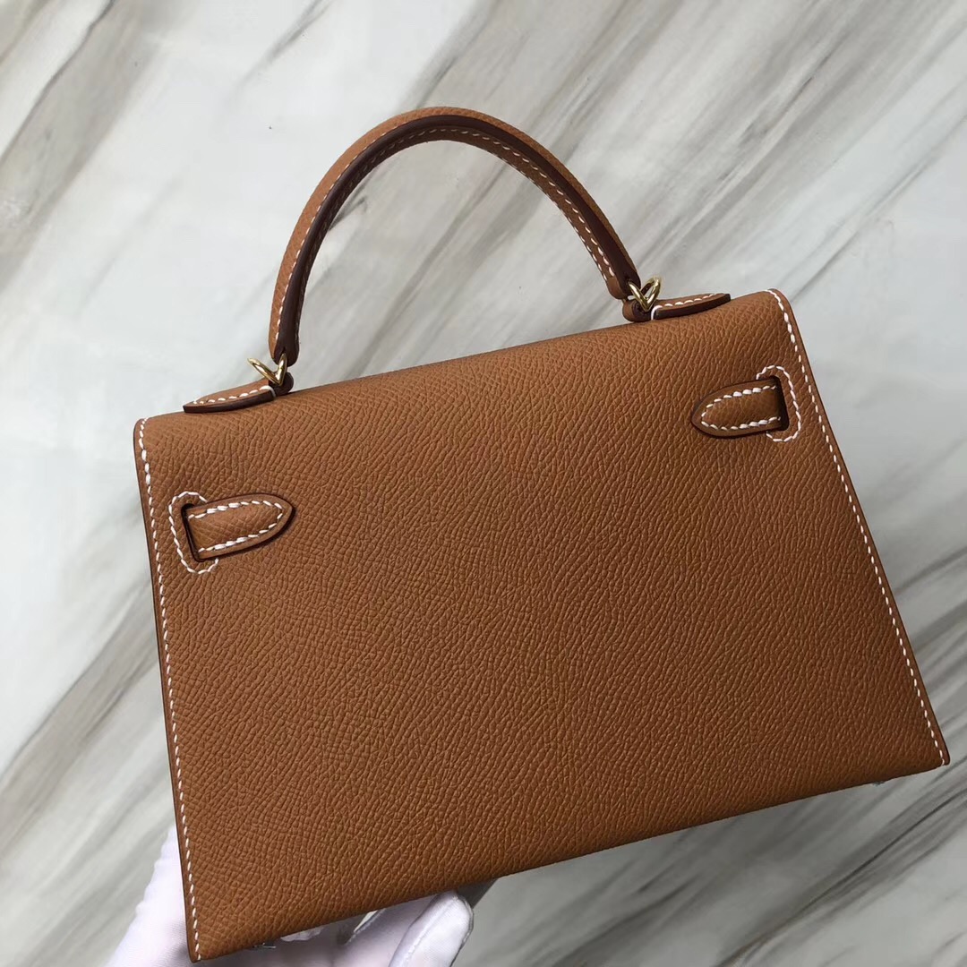 澳大利亞愛馬仕官網 Hermes Mini Kelly II Epsom CK37金棕色 Gold