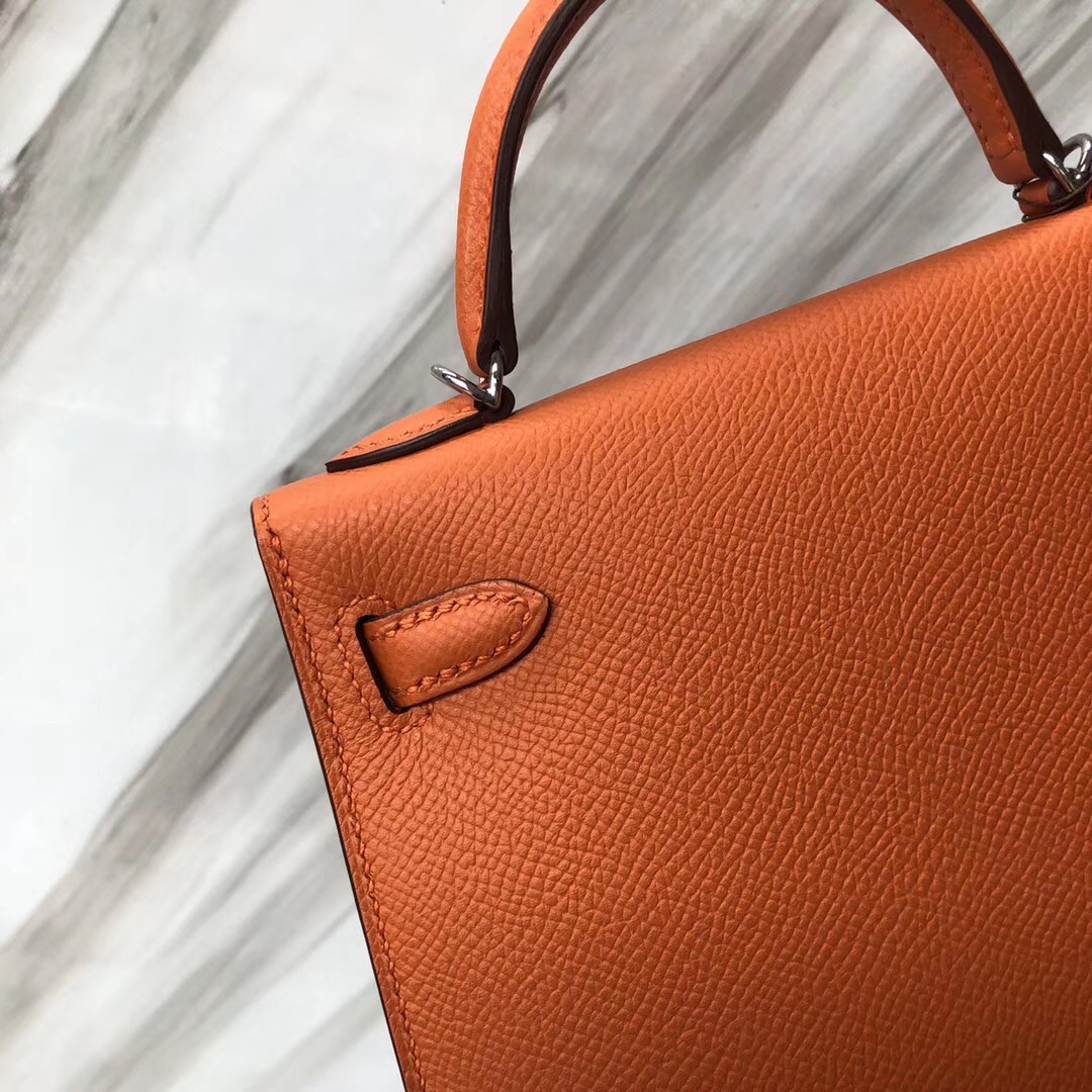 澳大利亞悉尼愛馬仕官網 Hermes Mini Kelly II CK93橙色 orange Epsom