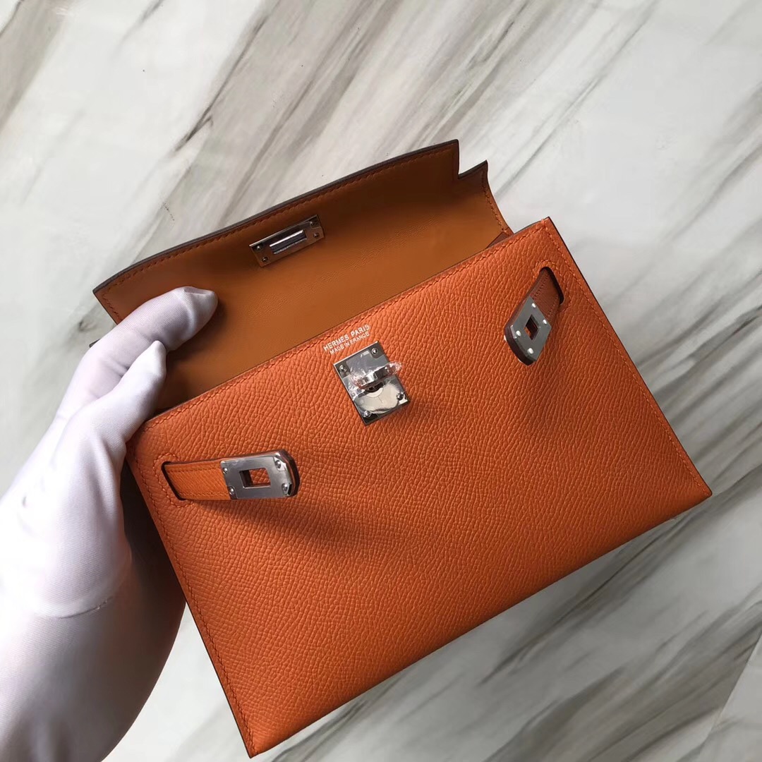 澳大利亞悉尼愛馬仕官網 Hermes Mini Kelly II CK93橙色 orange Epsom