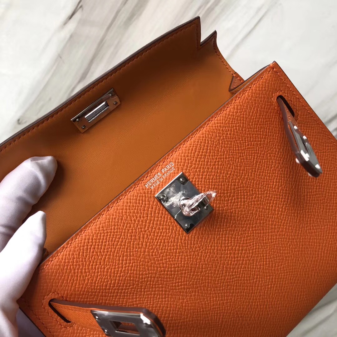 澳大利亞悉尼愛馬仕官網 Hermes Mini Kelly II CK93橙色 orange Epsom