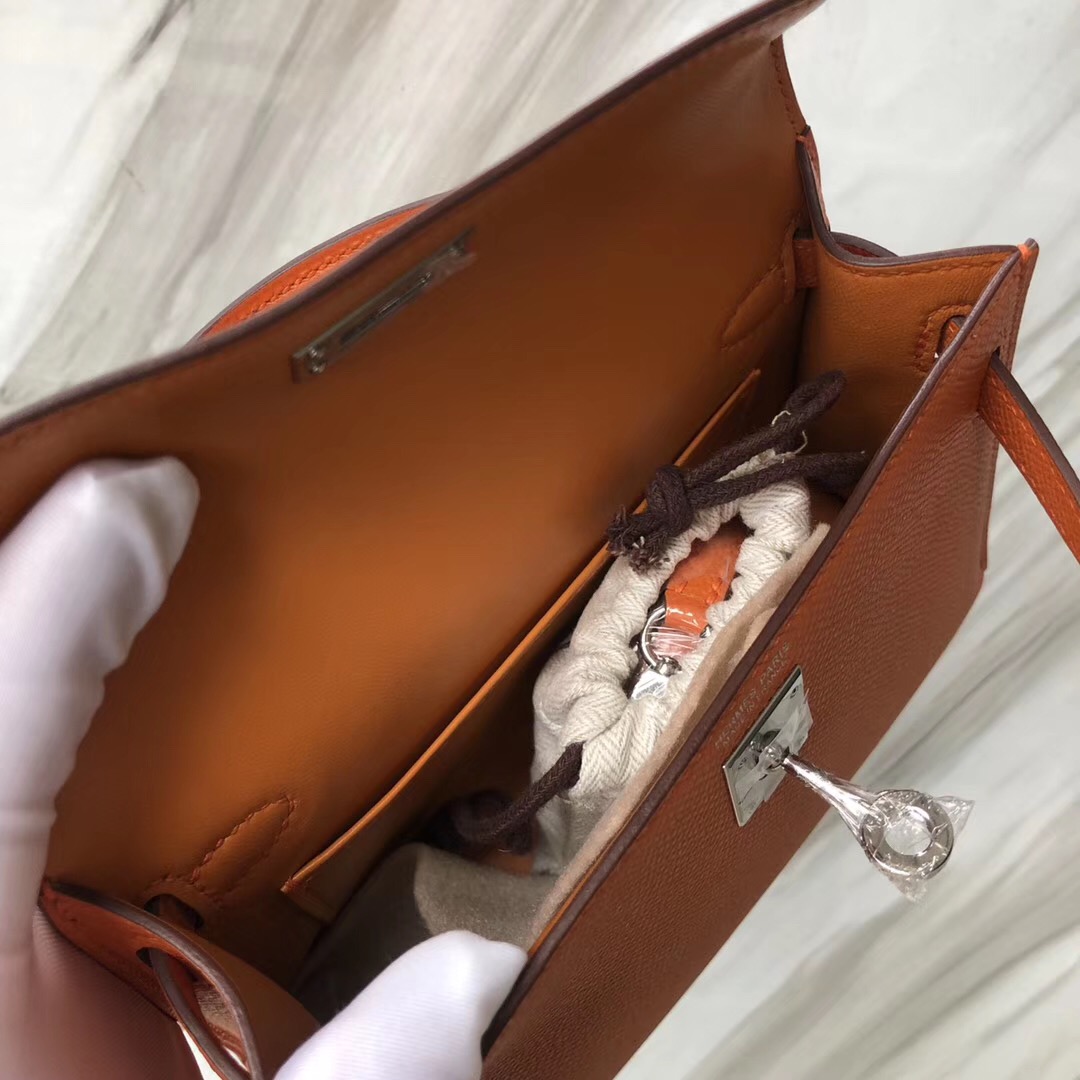 澳大利亞悉尼愛馬仕官網 Hermes Mini Kelly II CK93橙色 orange Epsom