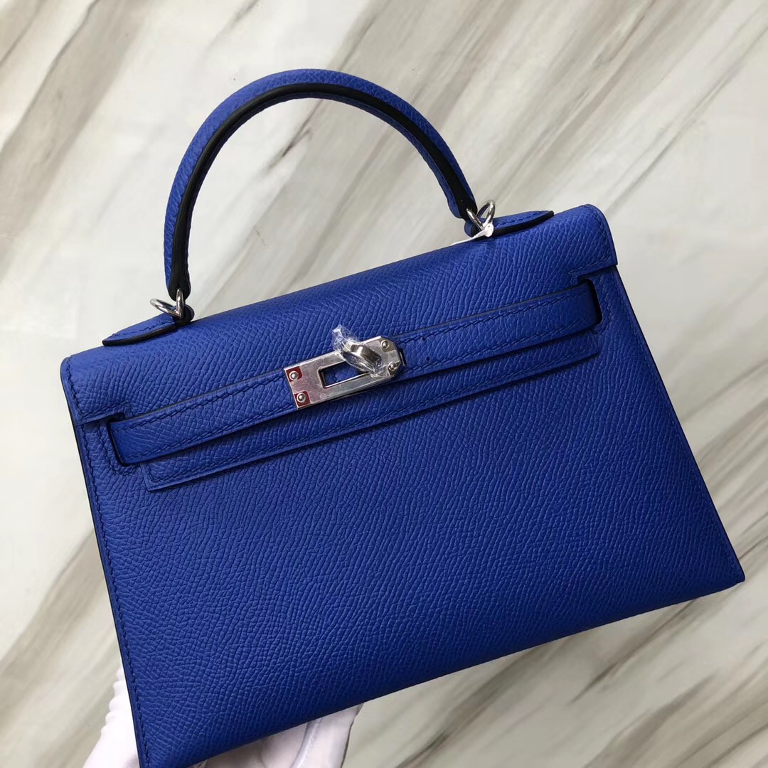 新加坡愛馬仕Hermès Kelly mini 二代 Epsom I7琉璃藍 Blue zellige