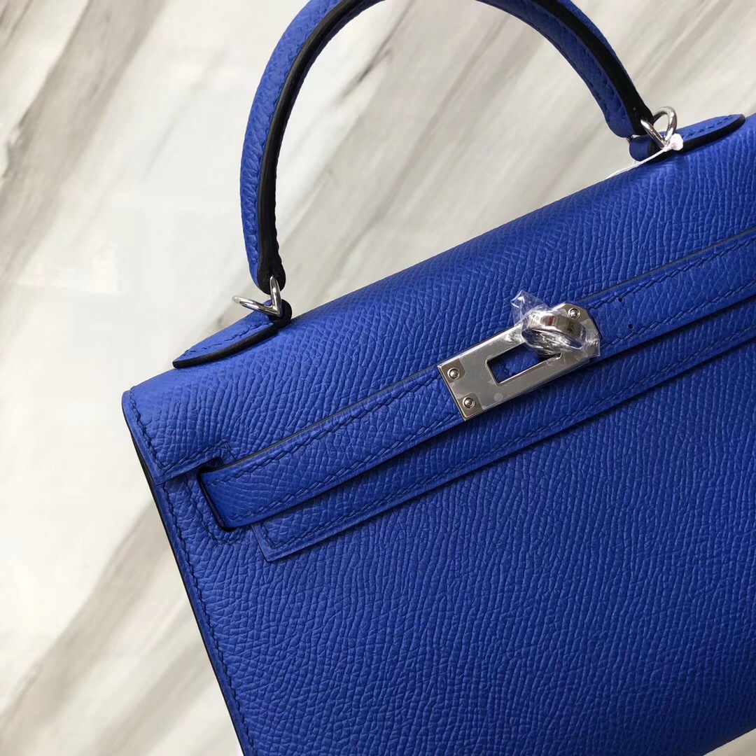 新加坡愛馬仕Hermès Kelly mini 二代 Epsom I7琉璃藍 Blue zellige