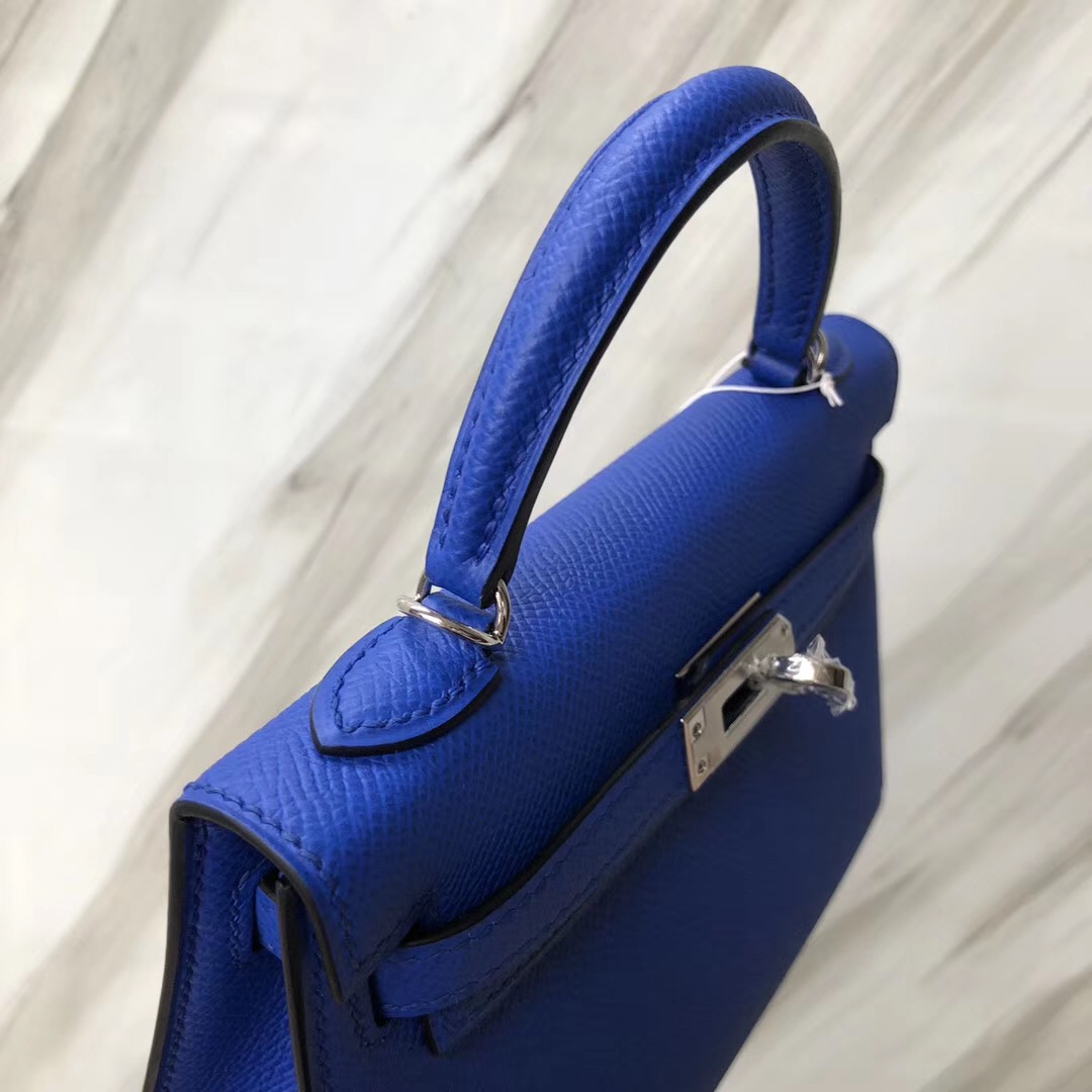 新加坡愛馬仕Hermès Kelly mini 二代 Epsom I7琉璃藍 Blue zellige