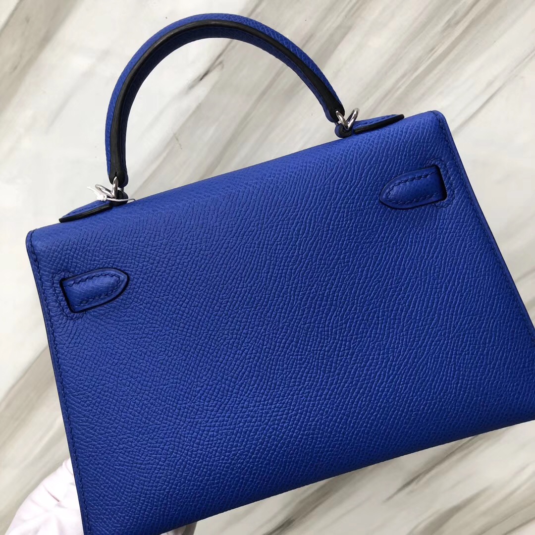 新加坡愛馬仕Hermès Kelly mini 二代 Epsom I7琉璃藍 Blue zellige