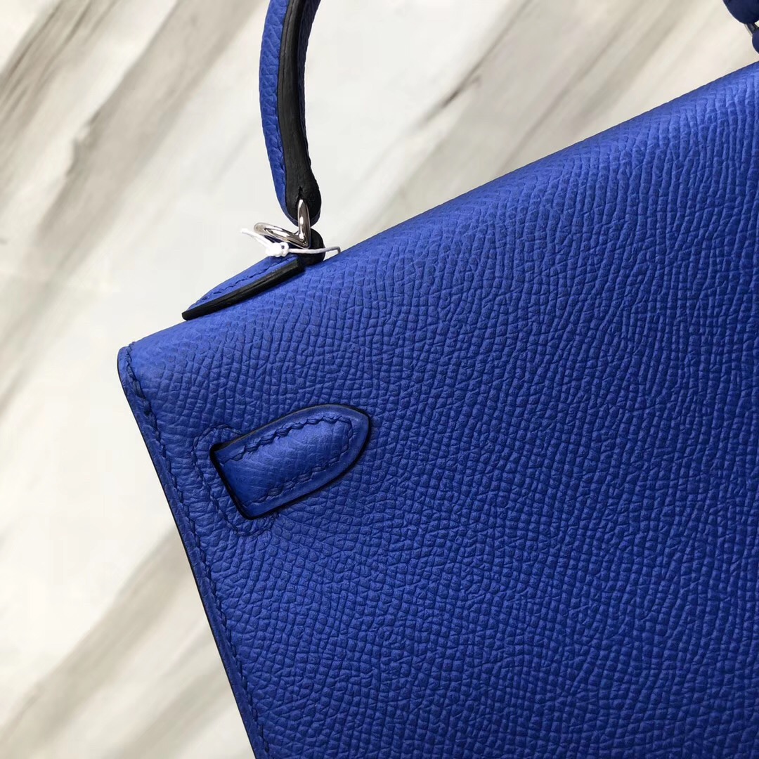 新加坡愛馬仕Hermès Kelly mini 二代 Epsom I7琉璃藍 Blue zellige