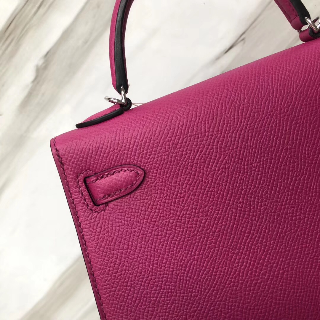 新加坡愛馬仕Hermes Mini Kelly 二代 Epsom L3玫瑰紫 Rose Purple