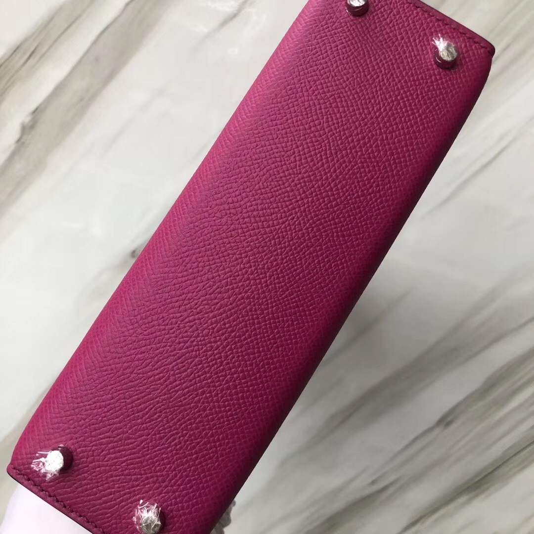 新加坡愛馬仕Hermes Mini Kelly 二代 Epsom L3玫瑰紫 Rose Purple