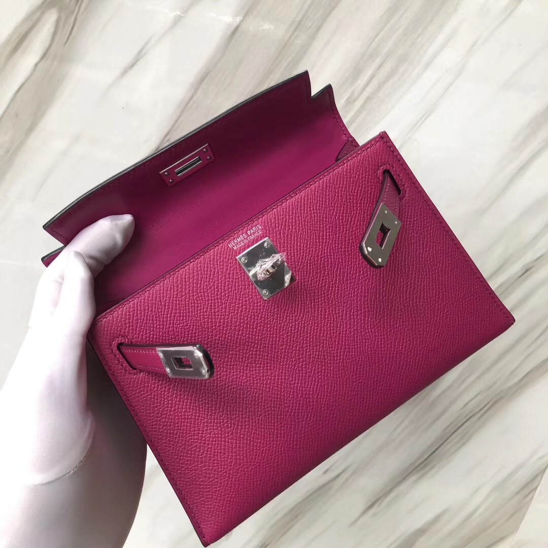 新加坡愛馬仕Hermes Mini Kelly 二代 Epsom L3玫瑰紫 Rose Purple